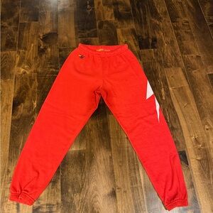 Red aviator nation sweatpants